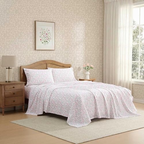 Laura Ashley - King Sheet Set,...llowcases (Blossom Bliss Pink)