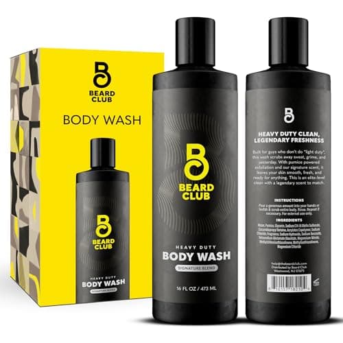 The Beard Club Mens Body Wash – Heavy Duty Shower Gel for Men with Exfoliating Clean, Rich Lather & Signature Scent – 16 fl oz $6.01