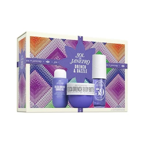 Sol de Janeiro Delicia Drench Vanilla Moisturizing Body Routine Gift Set for Women | Includes Delicia Drench Body Butter, Shower Oil, and Cheirosa 59 Perfume Mist $51.8