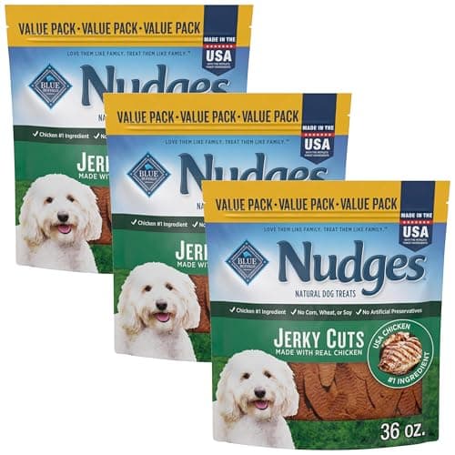 3-Pk 36-Oz Blue Buffalo Nudges Jerky Cuts Natural Dog Treats (Chicken) $25