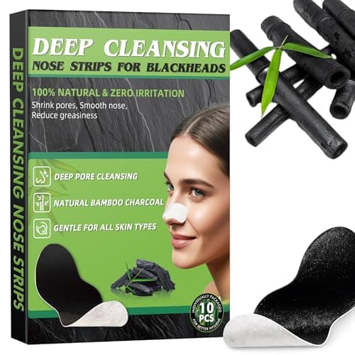 Lubynia Blackhead Remover Strips, Charcoal Nose Strips Blackhead Remover, Deep Cleansing Pore Strips, Absorbs Blackheads, Whiteheads & Oil-control Nose Pore Strips for Unisex & All Skin Types
