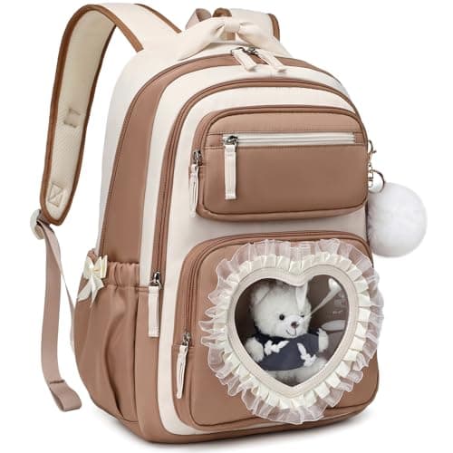MOONBABY Kids Backpack for Girls Aged 6-12, Kindergarten Elementary Middle School Backpack, Cute Bookbag Multi-Compartment, Water-resistant