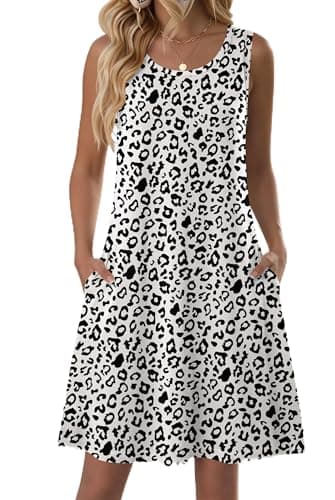 Zeagoo Aline Dress Casual Vacation Sleeveless Tank Pockets Women