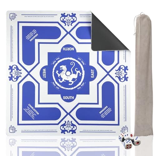 Mahjong Mat 31.5" x 31.5" Non-Slip Noise Reduction Table Cover, American Mah Jongg Mat for Table with Carry Bag, Waterproof Gaming Surface for Poker, Card, Dominoes, Board & Tile Games
