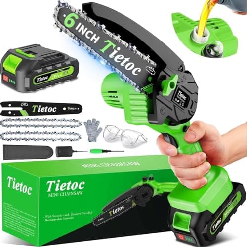 6" Tietoc Mini Electric Cordless Chainsaw w/ Battery & Charger $16
