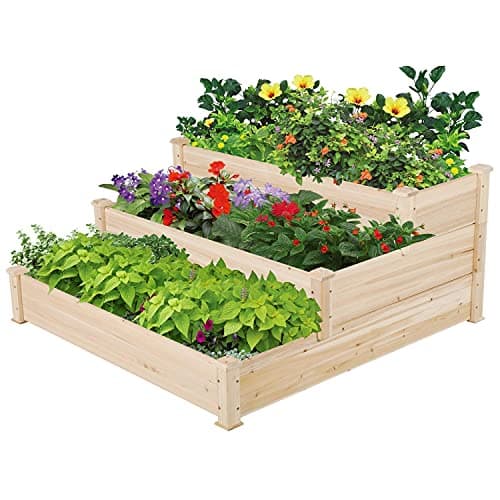 47" 3-Tier Yaheetech Wooden Raised Garden Bed Planter $48 + Free S&H