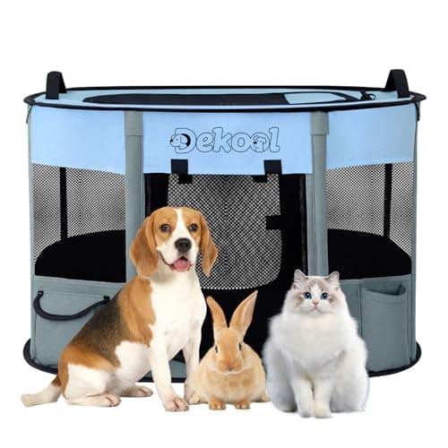 Dekool Foldable Dog Cat Playpen (Small Blue or Medium Green) from $17.15 + Free Shipping w/ Prime or on $35+