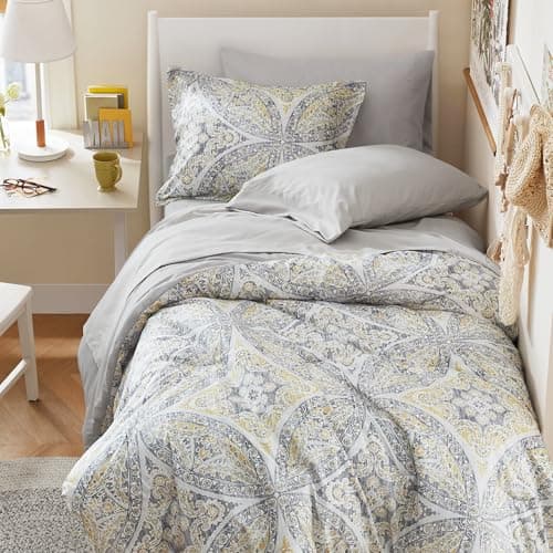 Comfort Spaces Bed in A Bag Co...oria, Twin Grey/Yellow 6 Piece