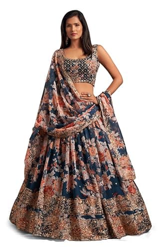 QLUVA Women Ready to wear Navratri Garba Lehenga Choli Traditional Festival Party wear Wedding Dress