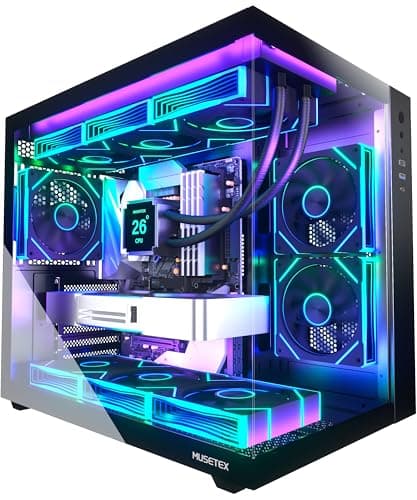 MUSETEX Y6 ATX Mid Tower Gaming PC Case w/ 6 PWM ARGB Fans (Black) $69.99 + Free Shipping