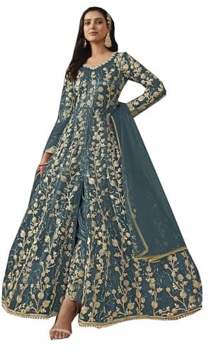 Shriva Fashion Indian salwar kameez ready to wear Eid Festival Shalwar suit pakistani style party for women (2755) (Turquoise, 54)