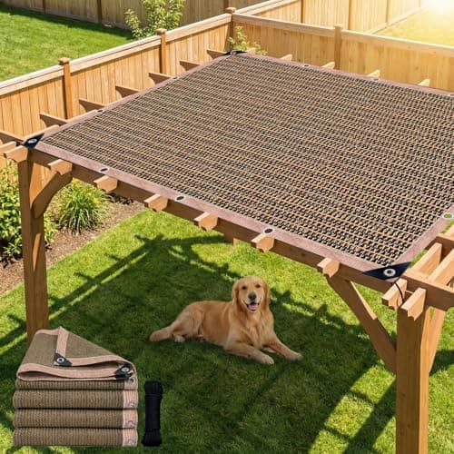 LCYFBE Shade Cloth for Garden, 3.3 x 6.6 FT 90% Mesh Tarp with Grommets Shade Cloth for Greenhouse,Patio,Vegetables,Plants Cover and Chicken Coops, Mocha Shade Net for Outdoor Garden
