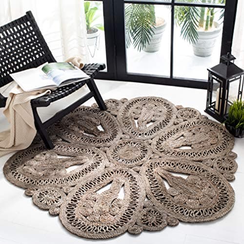 SAFAVIEH Area Rug 5' Round - N...ve Boho Floral Design (NF360C)