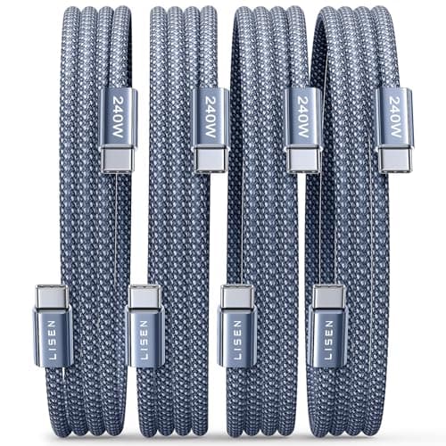 4-Pk LISEN 6.6' 240W USB-C to USB-C Charging Cables $11.90