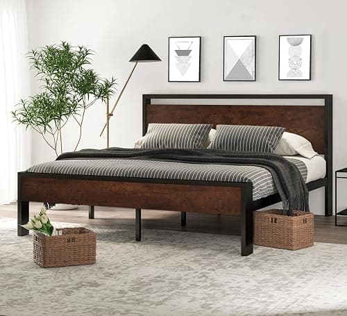 SHA CERLIN 14 Inch King Size M...ge Under Bed Storage, Mahogany