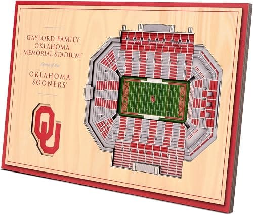 YouTheFan NCAA Desktop Size Te..., Oklahoma Sooners, Wood Grain